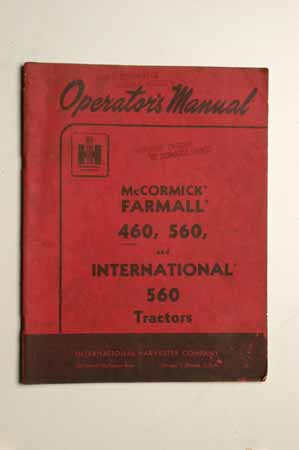 IH Operator's MANUAL mcCormick Farmall 460,560 tractors