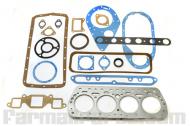 Full Gasket set 10-20, F30, W30.   International F30, W30

Set includes; oil filter body, thermostat housing, oil pan, carburetor mounting, water inlet elbow, timing cover plate,timing cover, tank inlet, push rod cover, head, manifold, exhuast pipe flange, exhaust to intake manifold, timing cover seal, rear main bearing seal, water outlet gaskets  
