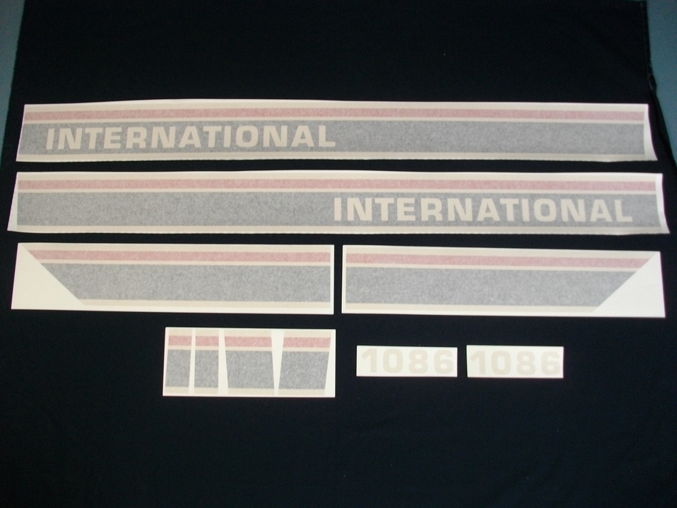 International Harvester Decal Set - 1086 (Tri-Stripe) stripes & numbers