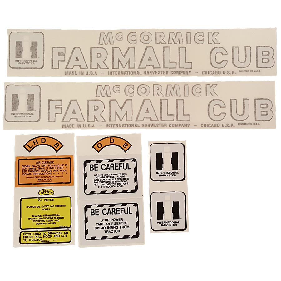 International Harvester Decal Set Farmall Cub Complete Decal Kit