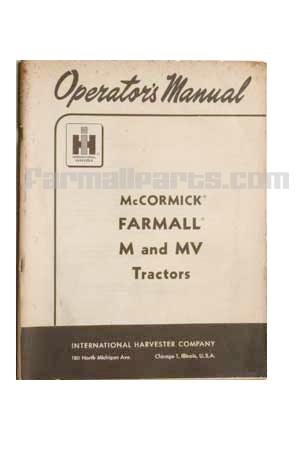 IH MANUAL-McCormick Farmall M And MV Tractors
