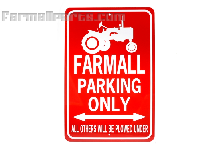 Farmall Tractor Parking Only Sign White/Red Toys, Books, & Gifts
