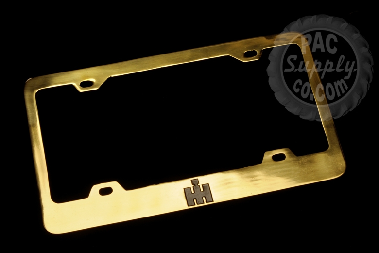 Solid Brass License plate frame with \"IH\" Toys, Books, & Gifts