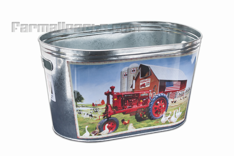 Utility Bin Farmall Galvanized Sheet Metal Steel Toys, Books