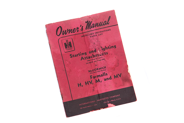 Owners Manual Starting and Lighting Attachment