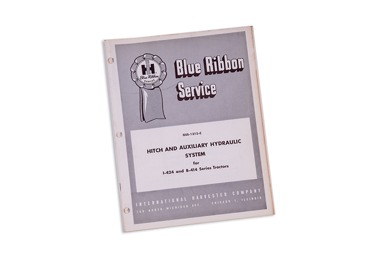 Blue Ribbon service manual for Hitch and Auxiliary Hydraulic System includes Supplement book
