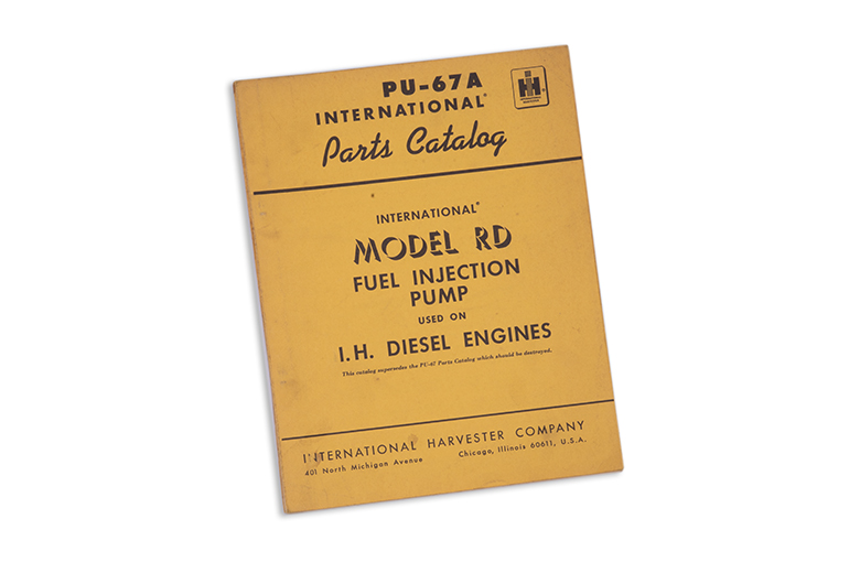 Parts Catalog Model RD Fuel Injection Pump International Diesel Engine
