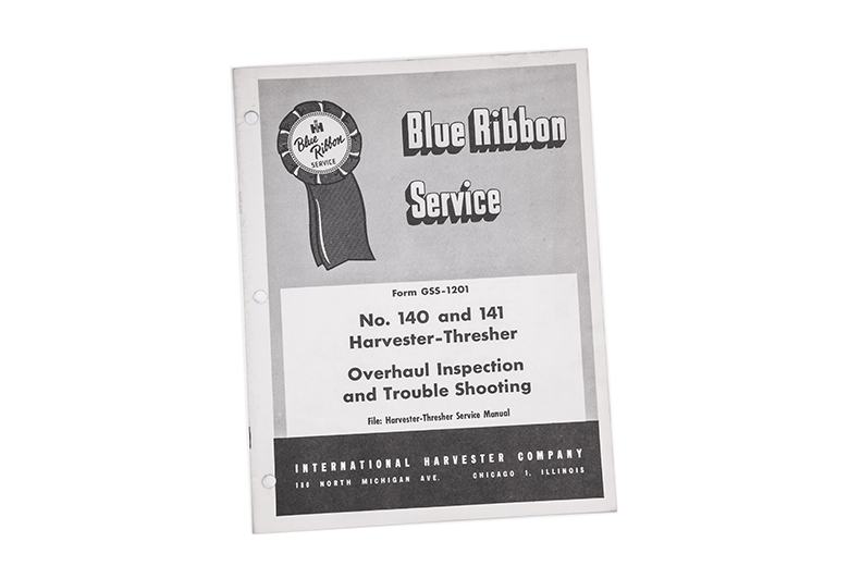 Blue Ribbon Service manual International Harvester Thresher