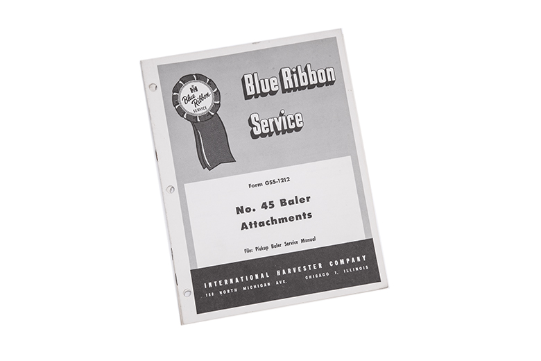 Blue Ribbon Service manual International Harvester no. 45 Baler attachments