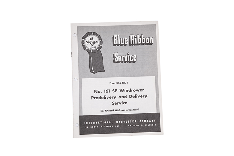 Blue Ribbon service manual No. 161 SP Windrower