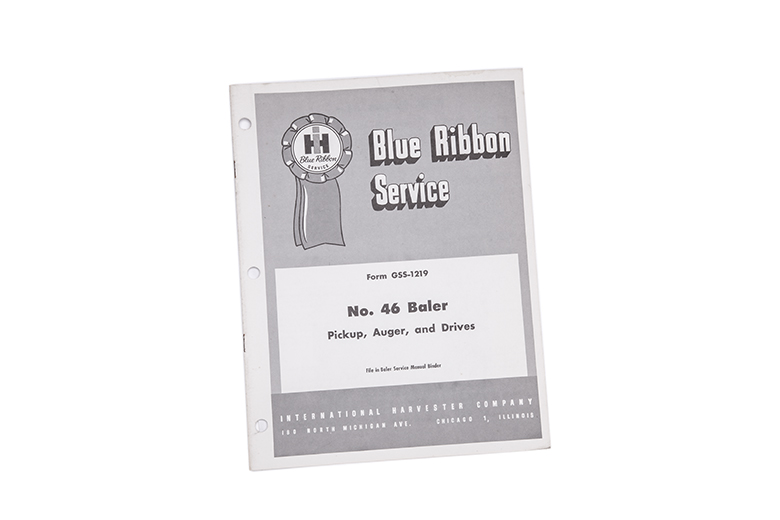 Blue Ribbon service manual No. 46 Baler Pickup, Auger and Drives