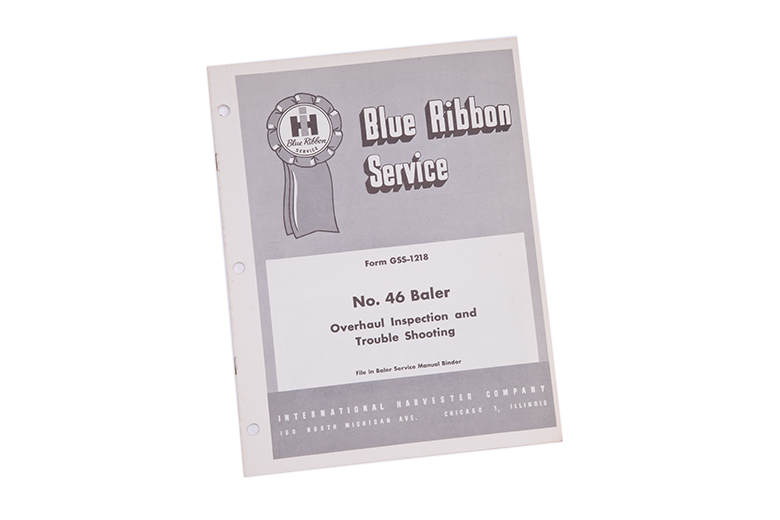 Blue Ribbon service manual No. 46 baler Overhaul inspection and Trouble Shooting