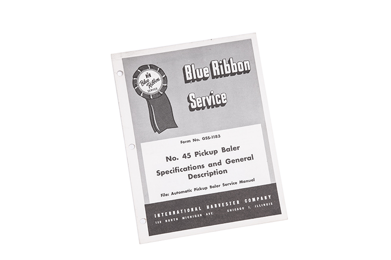 blue ribbon service manual No. 45 Pickup baler