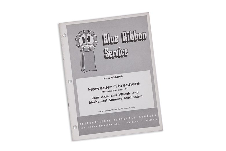 Blue Ribbon Service manual for International Harvester - Threshers