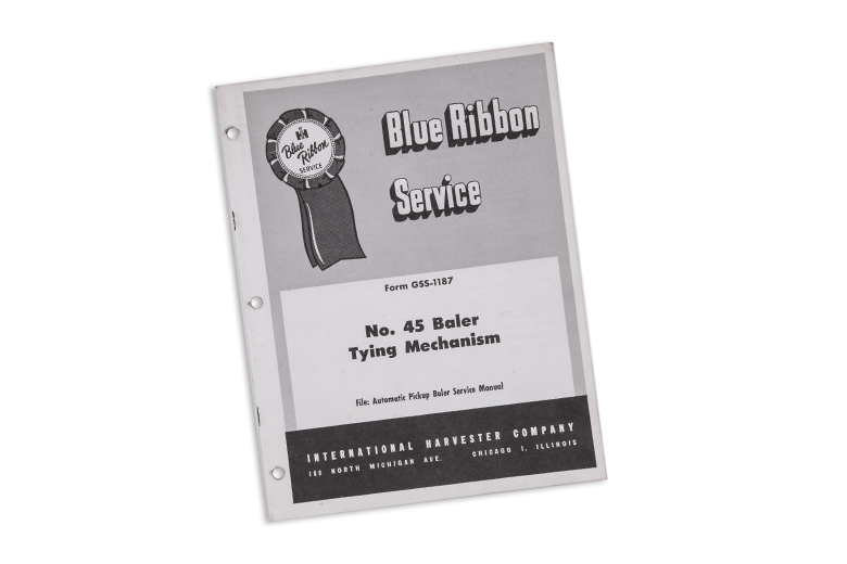 Blue Ribbon Service manual No. 45 Baler Tying Mechanism
