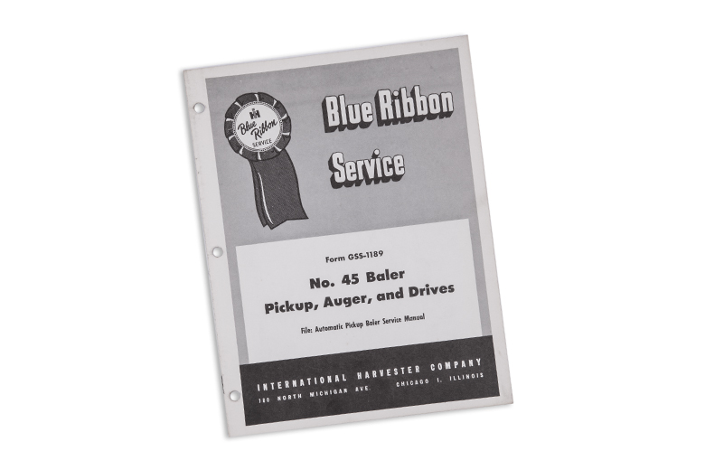 Blue Ribbon Service manual No. 45 Baler Pickup, Auger and Drives