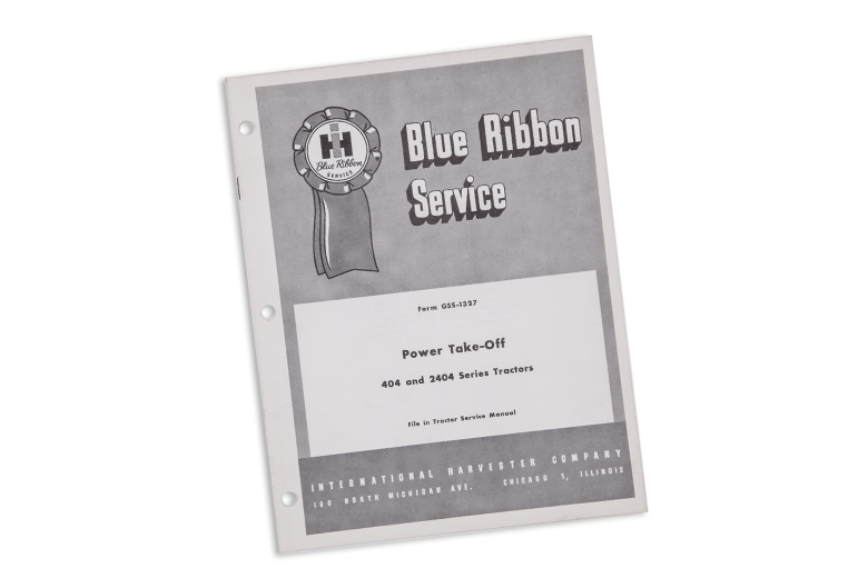 Blue Ribbon Service manual Power Take-off 404 and 2404 Tractors