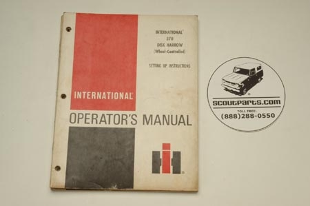 Operators Manual - Disk Harrow 370 Set Up Instructions