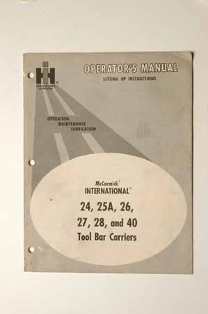 IHMANUAL International 24,25A,26,27,28 And 40 Tool Bar Carriers
