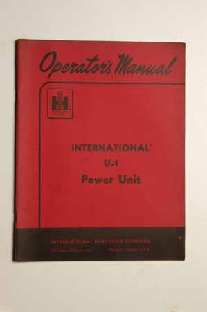 IH  Operator's MANUAL International U-1 Power Unit