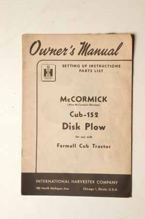 McCormick Cub-152 Disk Plow