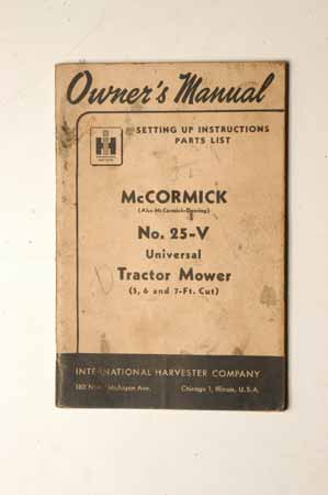 McCormick No. 25-V Tractor  Mowers