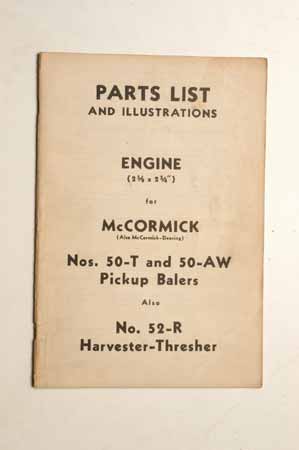 McCormick No. 50-Tand 50-AW Pickup Balers And No. 52-Rharvester-Thresher