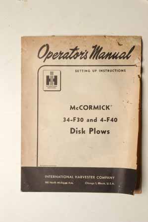 McCormick 34-F30 And 4-F40 Disk Plows