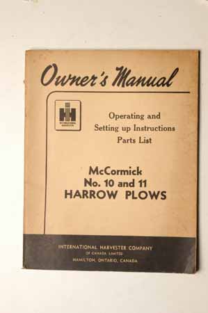 McCormick No. 10 And 11 Harrow Plows