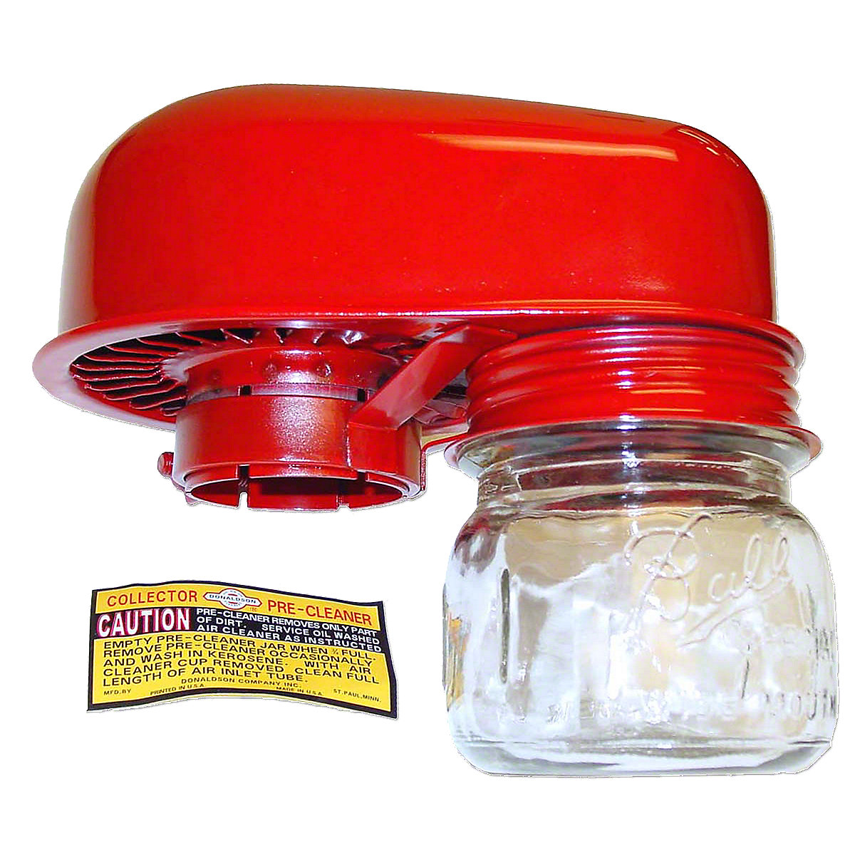 DONALDSON PRE-CLEANER ASSEMBLY WITH GLASS DUST JAR