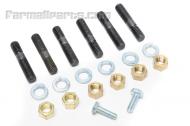 Kit includes everything needed to mount a manifold to a Farmall H, Super, 300, 350 and many others. We need to know if your tractor has 5/16 or 3/8 studs so you get the correct kit.

Kit includes:

6 manifold studs (coarse into block, fine on to nut), 6 brass nuts, 6 grade 5 split washers, and 2 grade 5 governor to carburetor bolts. 