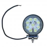Specifications
4.520 housing OD
2.145 depth
LED Type: 9 Bridgelux, 3 Watt LED
Power: 27 Watts total
Voltage: 9-32 Volt operating range
Amp Draw: 2.25A @ 12V, 1.125A @ 24V
POLARITY SENSITIVE
Theoretical Lumens: 2160 
Operating Lumens: 1728 
Color Temperature: 6000K
Body Material: Black painted heavy duty die cast aluminum housing with integral heat sink
Lens: Scratch Resistant Polycarbonate
Bracket: Simple 1 bolt 304 stainless steel adjustable mount, also includes 1 bolt 201 steel mount and a M8-1.25 mounting bolt and nut for 0.335 OD hole
IP67 Waterproof and Shock Proof Rated
(2) 16 Insulated Wires in a Waterproof Loom to Attach Terminals
60 Degree Flood Beam Pattern
Operating Temperature is -40 to 140 Degrees Fahrenheit
Natural White Color Light
Rated at 50000 Hours Lifetime
No Bulbs or Ballast to Replace
Provides Additional Light Without Overloading Your Existing Electrical System
Energy Efficient for Longer Battery and Alternator Life
LED's Provide a Brighter, Whiter Light to Enhance Visibility and are More Durable Than a Standard or Halogen Bulb Style Light
The flood beam is an excellent work light that illuminates wide and short areas.



