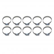 Specifications
Range: 2-1/2 to 3-1/2
Band width: 1/2
Fits hose size 2-3/8 to 3-1/2 I.D.
Hexhead: 5/16 screw and band
Premium stainless steel 
Priced and sold in box's of 10

