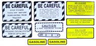 MYLAR MISC DECAL SET -- 9 PIECES --- SPECIAL ORDER ONLY. ALLOW ONE ADDITIONAL WEEK FOR DELIVERY
CAUTION: INSPECT ALL DECAL PIECES BEFORE APPLYING TO TRACTOR. NO REFUNDS ON MYLAR DECALS IF APPLIED TO SURFACE AND / OR IF DAMAGED. NO REFUNDS ON VINYL CUT DECALS. STORE IN A COOL, DRY PLACE. D --- International Applications: IH/FARMALL 340 GAS