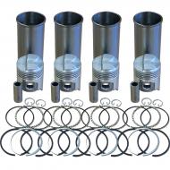 This 4-cylinder kit has a 3.4375 overbore and stepped head pistons.
Includes sleeves, aluminum pistons, piston ring sets, piston pins, and pin retainers.
Most other sets available by special order.