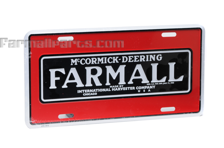 Red & Black McCormick-Deering License Plate - Final Few available